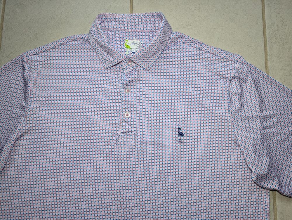 TailorByrd Men's XL Golf Polo Shirt Multicolor Geometric Short Sleeve Stretch